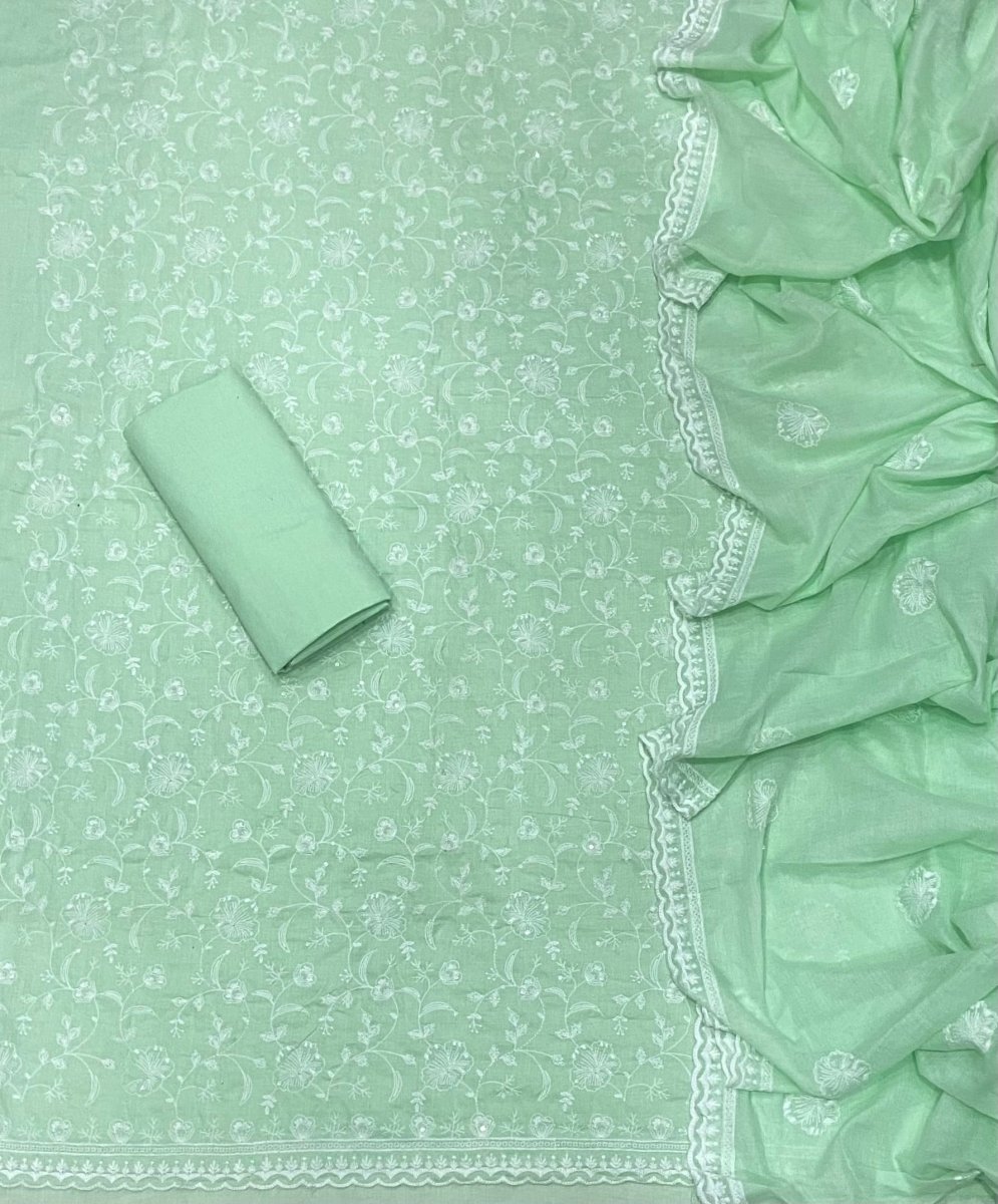 Premium Chikankari Pure Cotton Suit Set - Yanchi