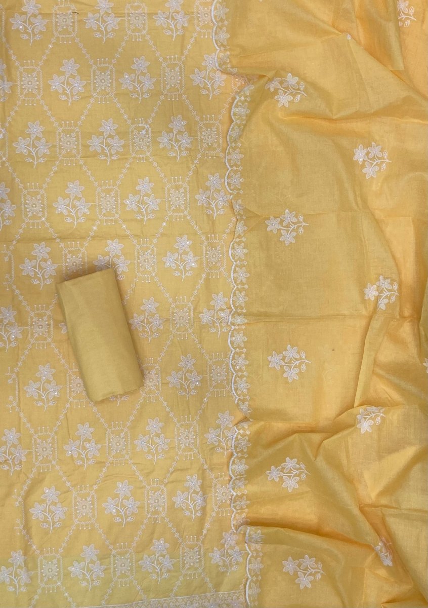 Premium Chikankari Pure Cotton Suit Set - Yanchi
