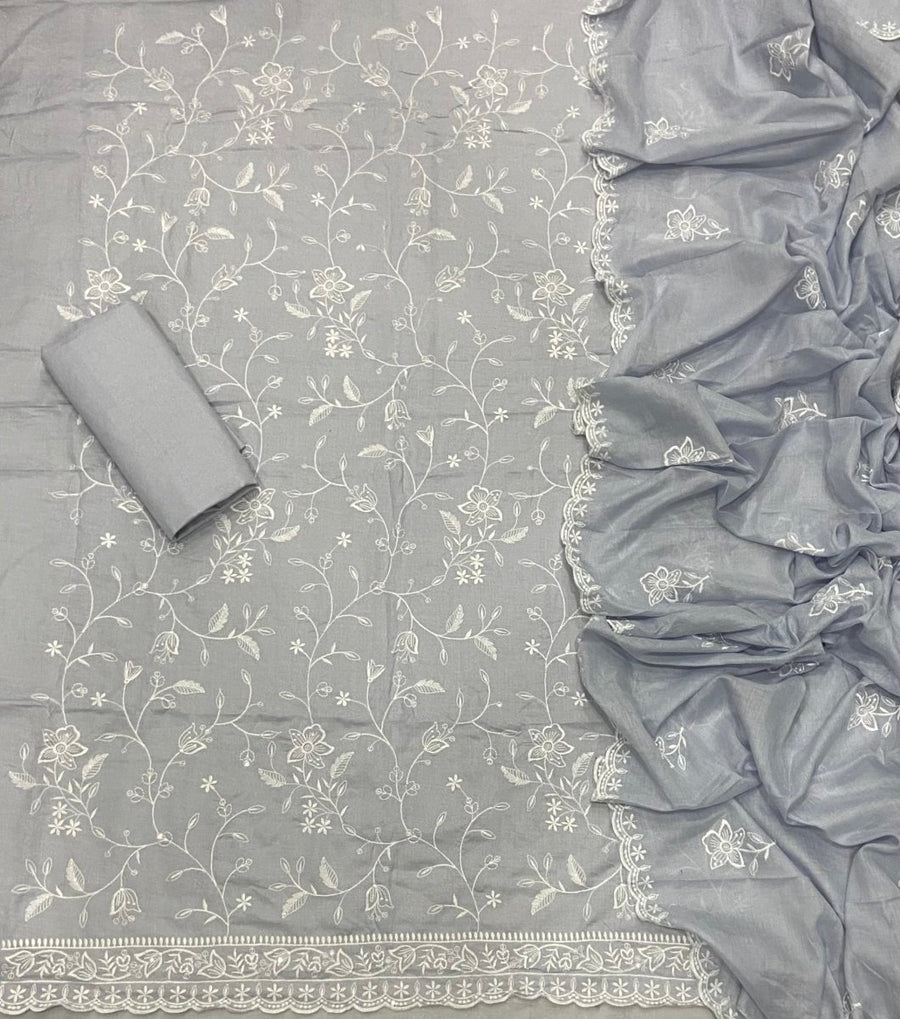 Premium Chikankari Pure Cotton Suit Set - Yanchi