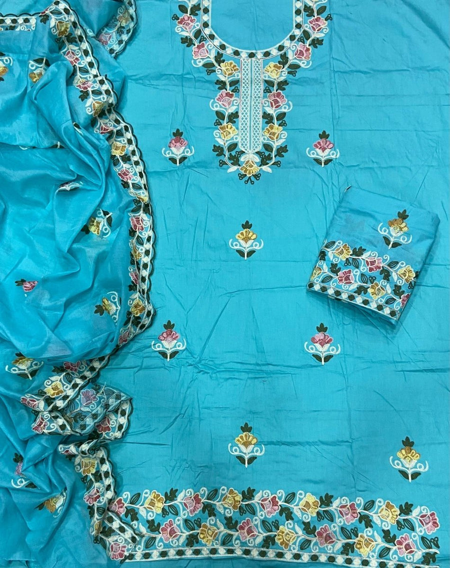Premium Chikankari Pure Cotton Suit Set - Yanchi