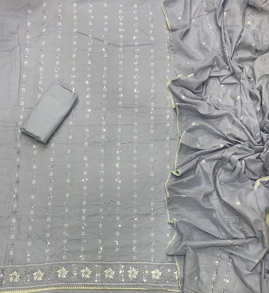 Premium Chikankari Pure Cotton Suit Set - Yanchi