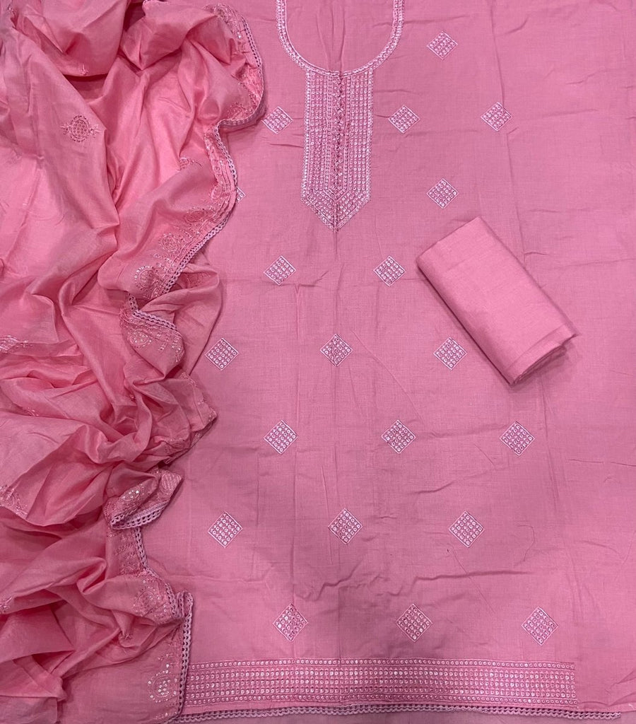 Premium Chikankari Pure Cotton Suit Set - Yanchi