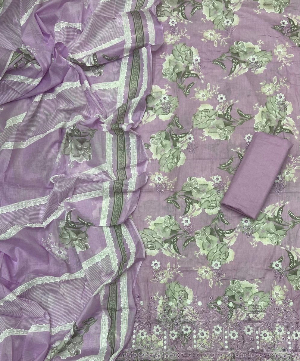 Premium Chikankari Pure Cotton Suit Set - Yanchi