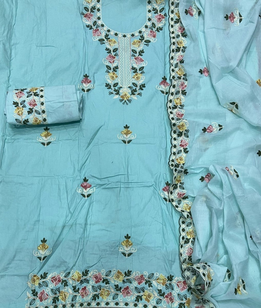 Premium Chikankari Pure Cotton Suit Set - Yanchi