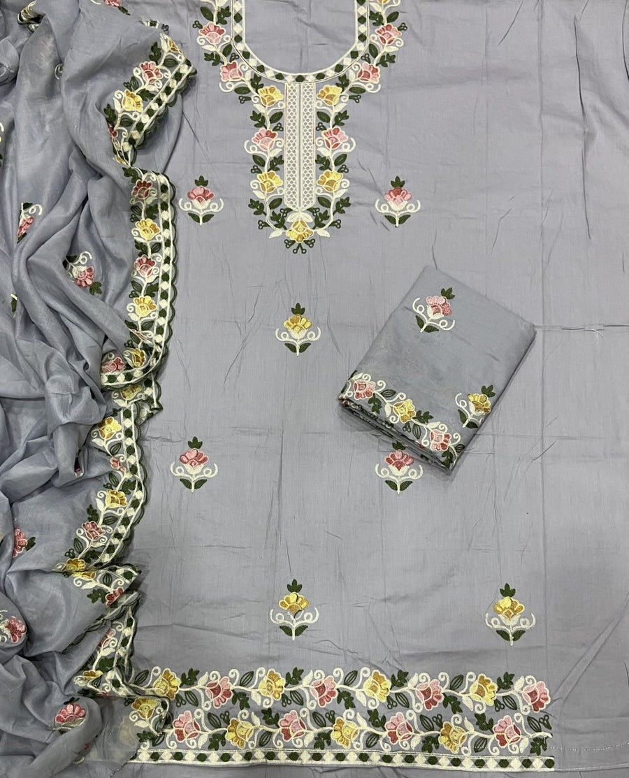 Premium Chikankari Pure Cotton Suit Set - Yanchi