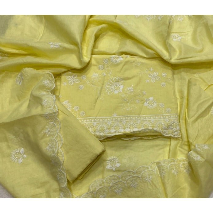 Premium Chikankari Pure Cotton Suit Set - Yanchi