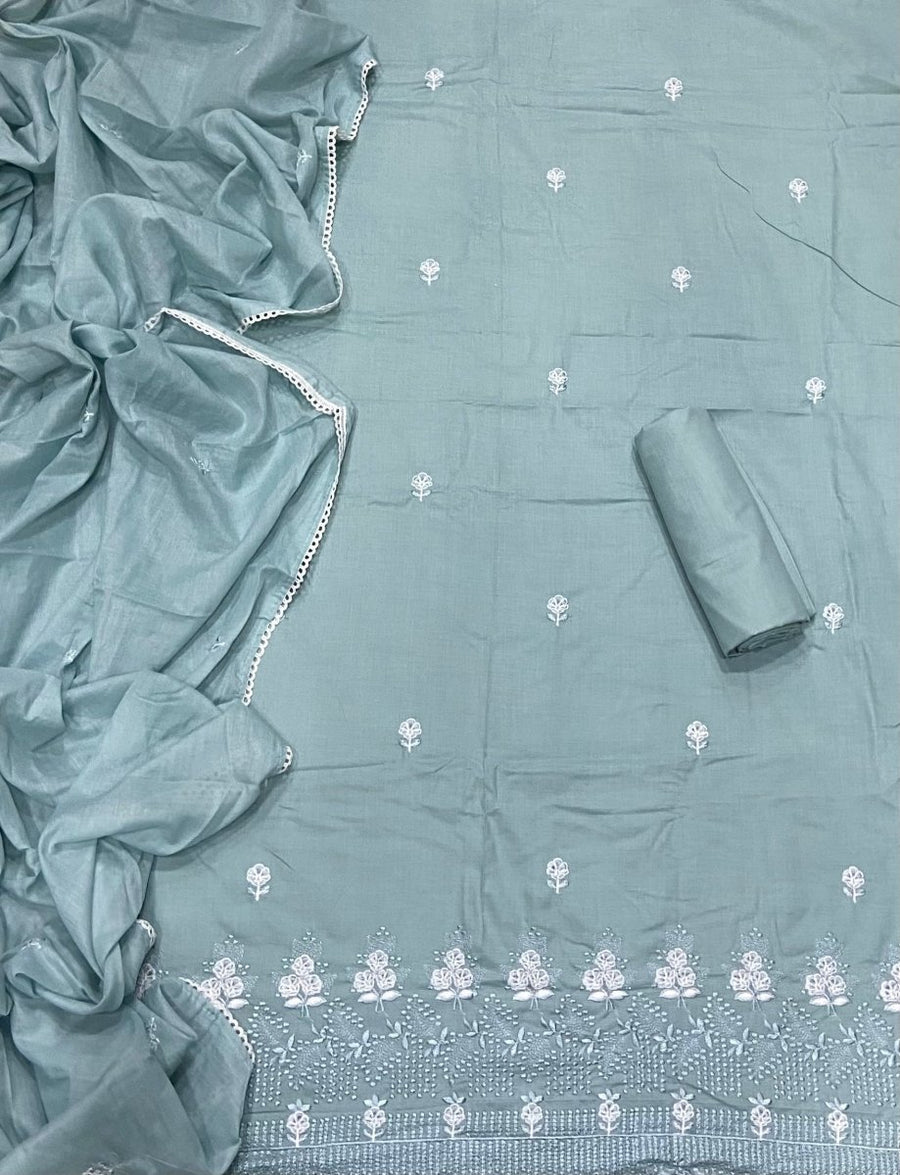 Premium Chikankari Pure Cotton Suit Set - Yanchi