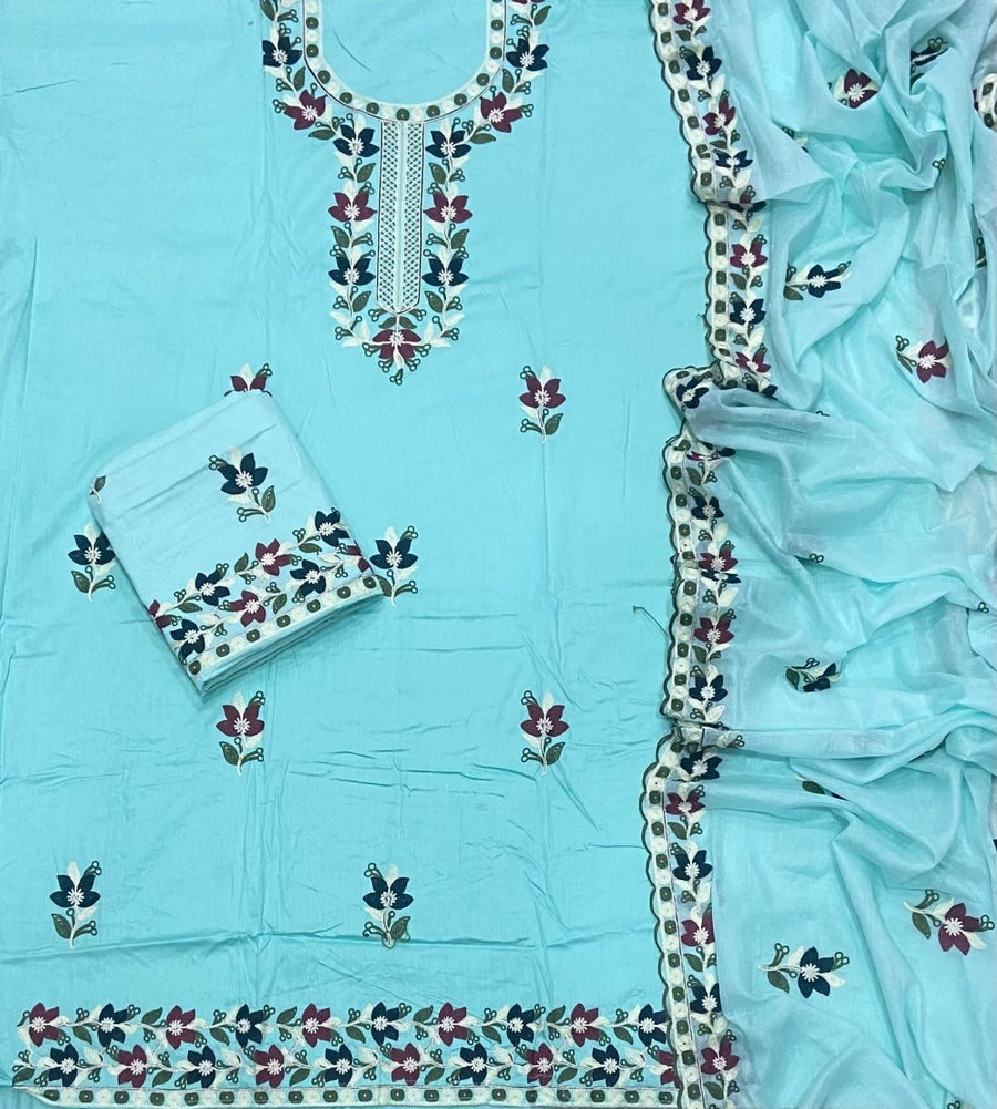Premium Chikankari Pure Cotton Suit Set - Yanchi