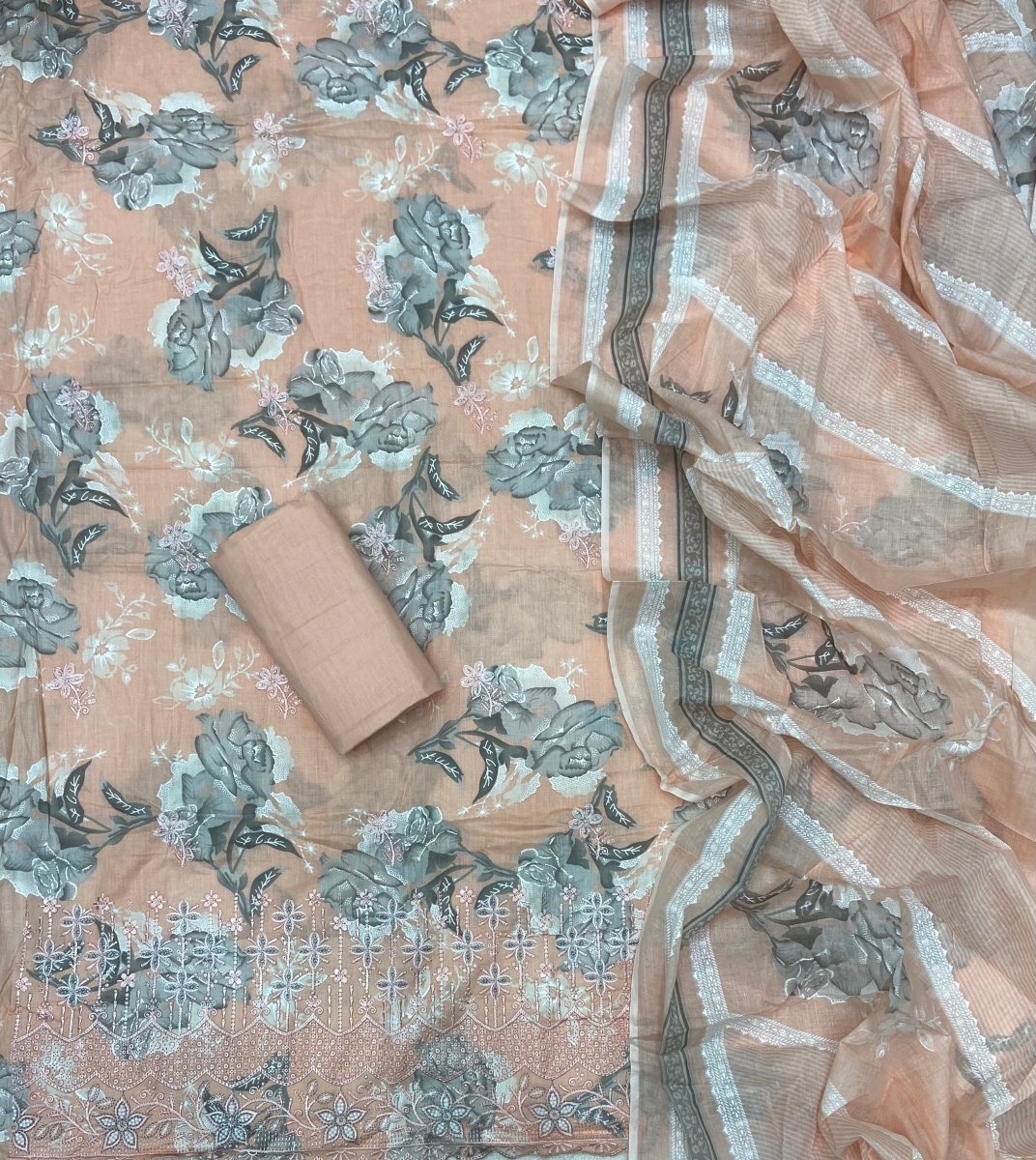 Premium Chikankari Pure Cotton Suit Set - Yanchi
