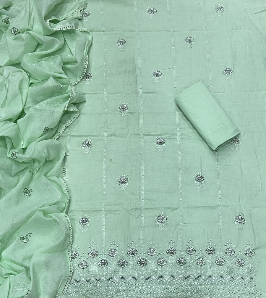 Premium Chikankari Pure Cotton Suit Set - Yanchi