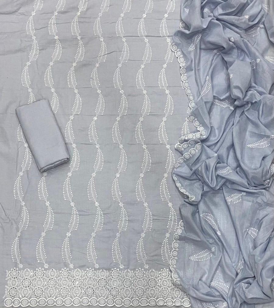 Premium Chikankari Pure Cotton Suit Set - Yanchi