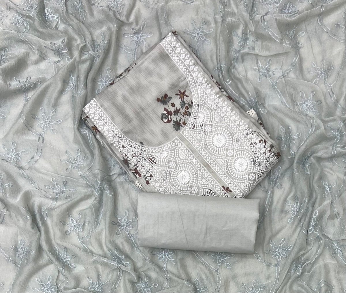 Premium Chikankari Pure Cotton Suit Set - Yanchi