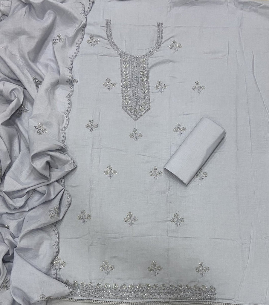 Premium Chikankari Pure Cotton Suit Set - Yanchi
