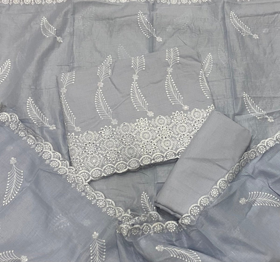 Premium Chikankari Pure Cotton Suit Set - Yanchi