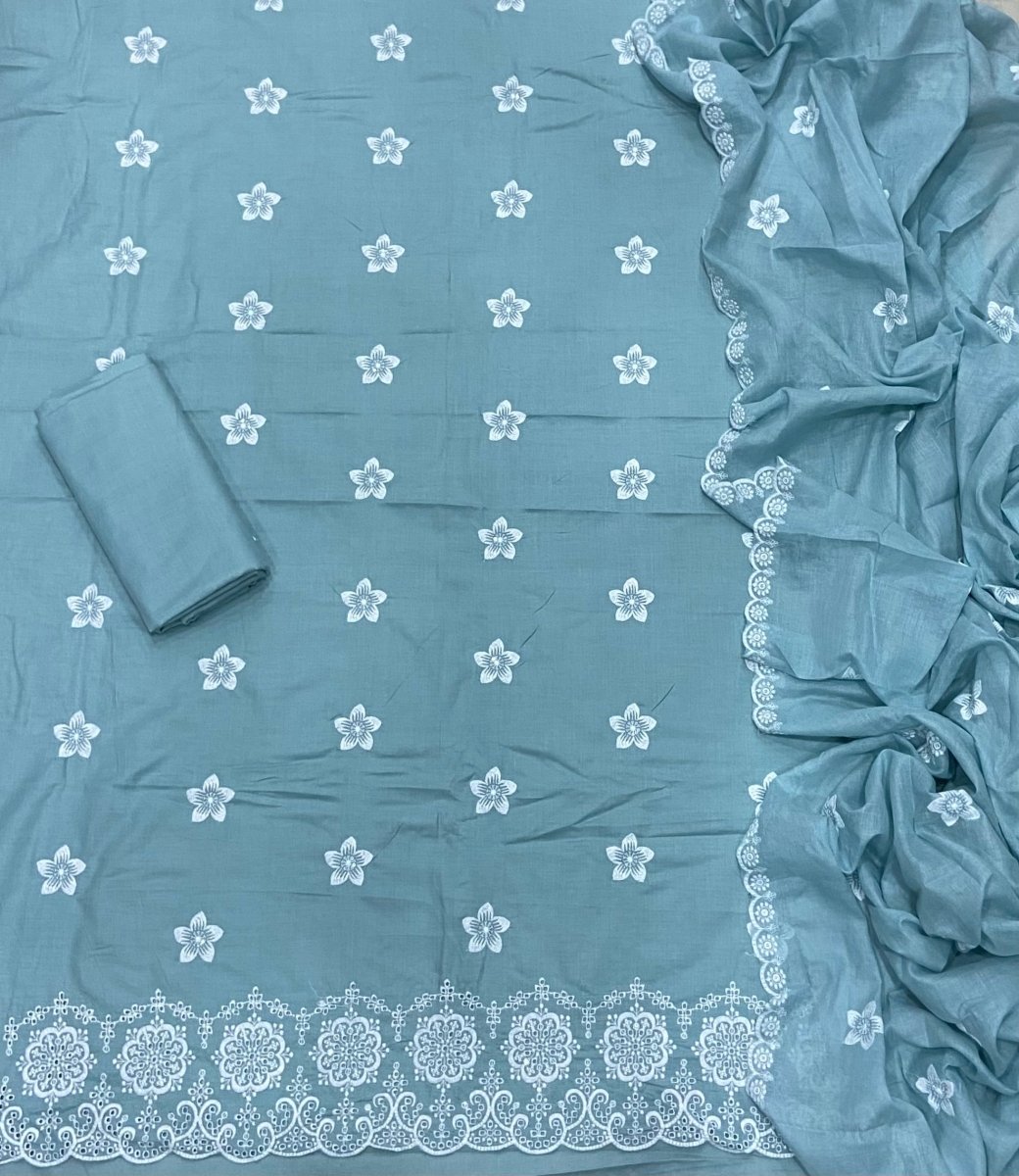 Premium Chikankari Pure Cotton Suit Set - Yanchi