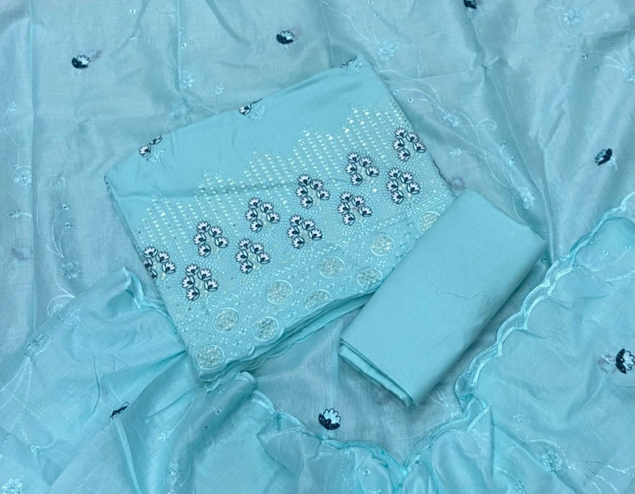 Premium Chikankari Pure Cotton Suit Set - Yanchi