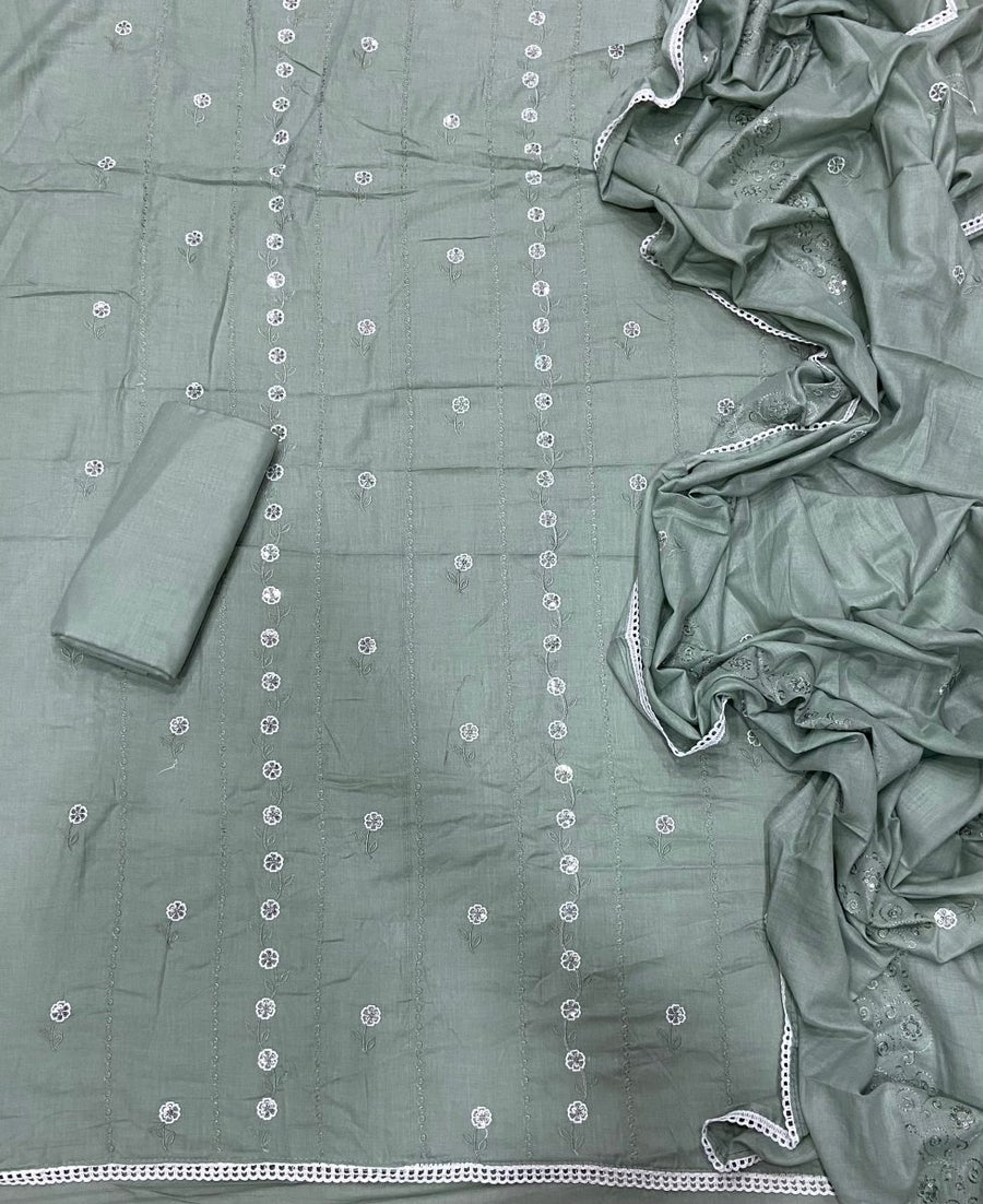 Premium Chikankari Pure Cotton Suit Set - Yanchi