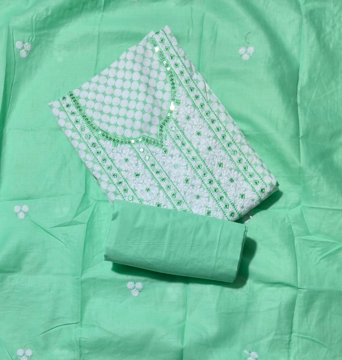 Premium Chikankari Pure Cotton Suit Set - Yanchi