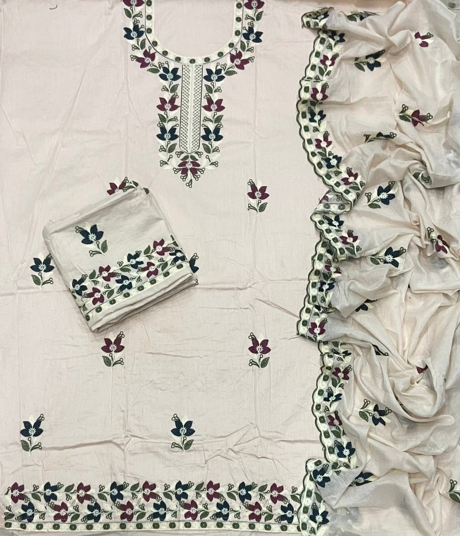 Premium Chikankari Pure Cotton Suit Set - Yanchi
