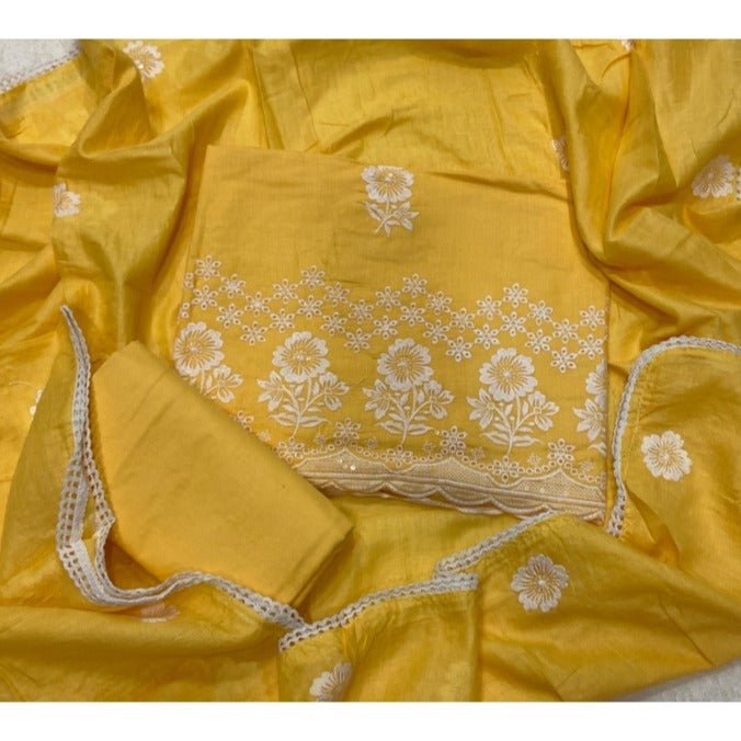 Premium Chikankari Pure Cotton Suit Set - Yanchi