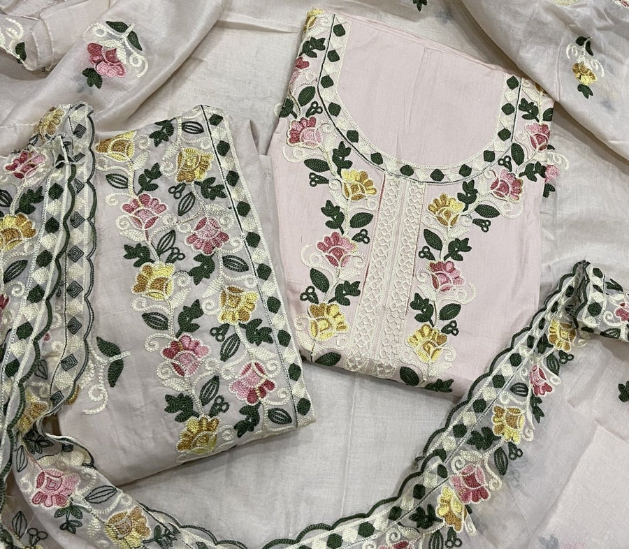 Premium Chikankari Pure Cotton Suit Set - Yanchi
