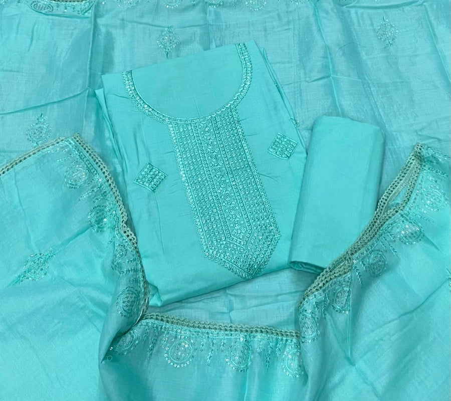 Premium Chikankari Pure Cotton Suit Set - Yanchi