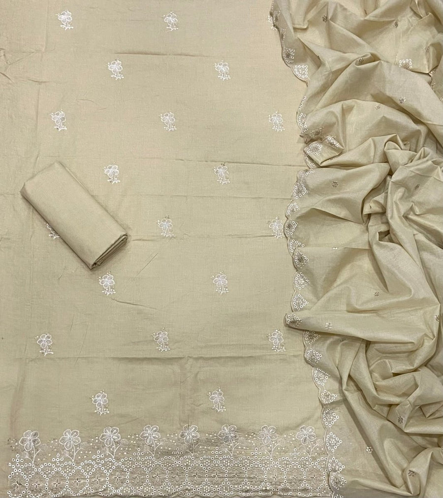 Premium Chikankari Pure Cotton Suit Set - Yanchi
