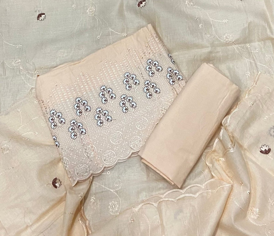 Premium Chikankari Pure Cotton Suit Set - Yanchi