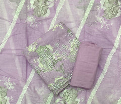 Premium Chikankari Pure Cotton Suit Set - Yanchi
