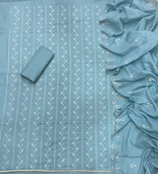 Premium Chikankari Pure Cotton Suit Set - Yanchi