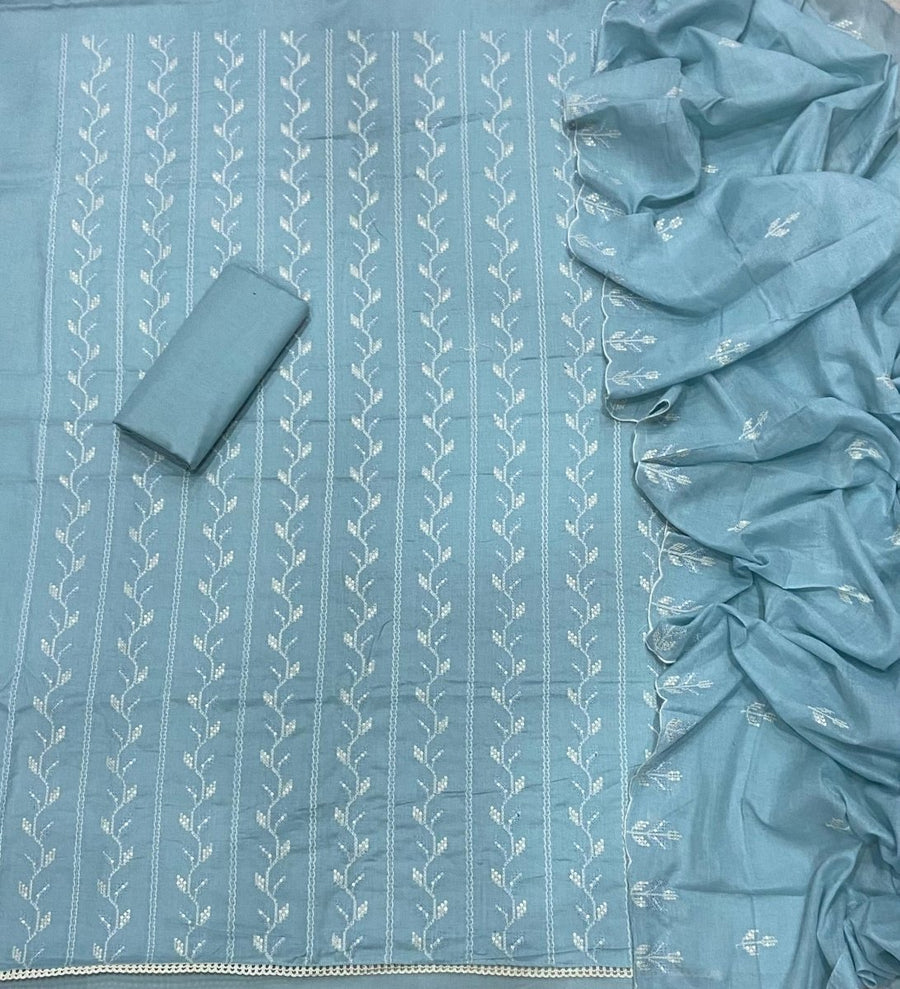 Premium Chikankari Pure Cotton Suit Set - Yanchi