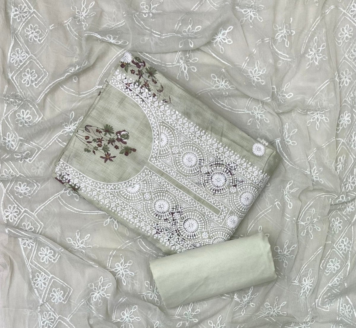 Premium Chikankari Pure Cotton Suit Set - Yanchi