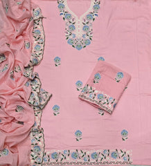 Premium Chikankari Pure Cotton Suit Set - Yanchi