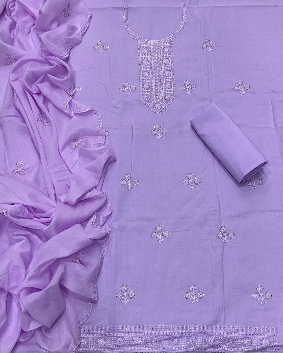 Premium Chikankari Pure Cotton Suit Set - Yanchi
