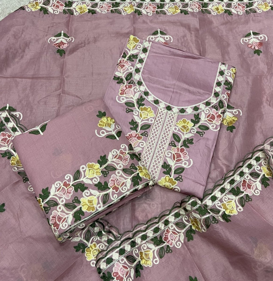 Premium Chikankari Pure Cotton Suit Set - Yanchi