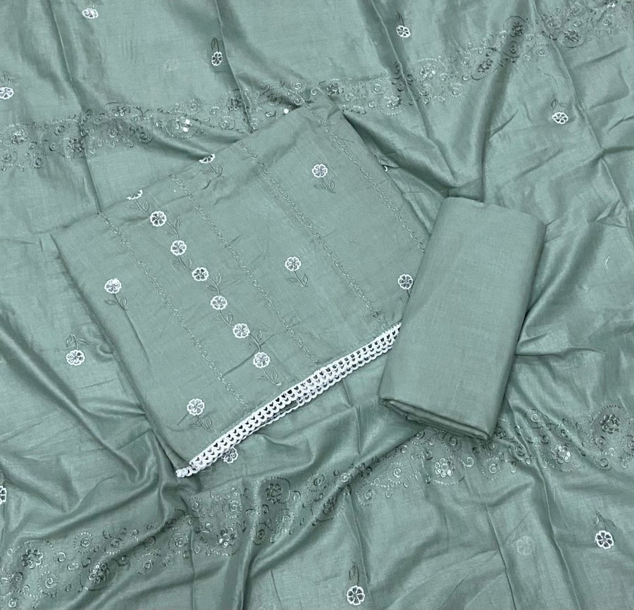 Premium Chikankari Pure Cotton Suit Set - Yanchi
