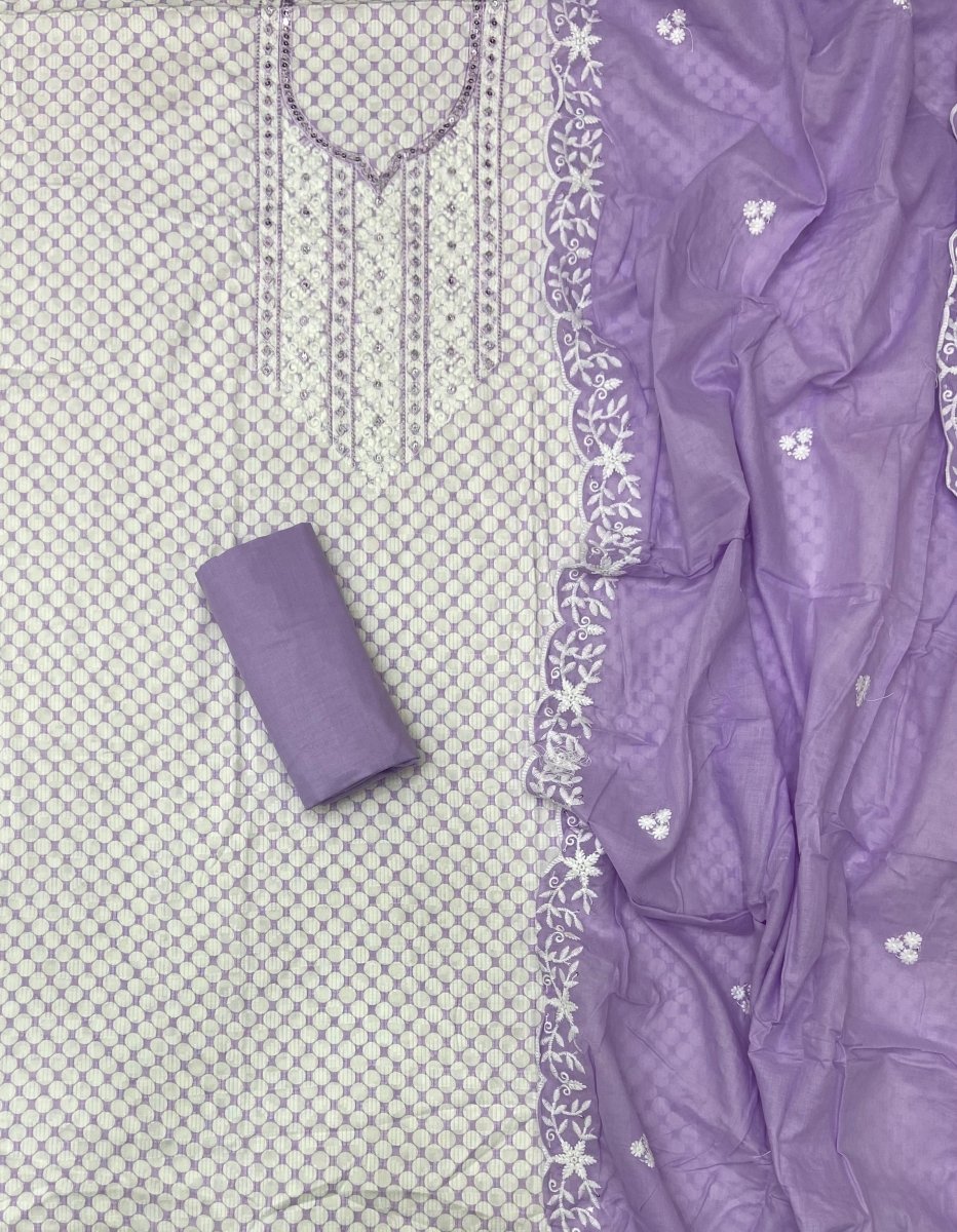 Premium Chikankari Pure Cotton Suit Set - Yanchi
