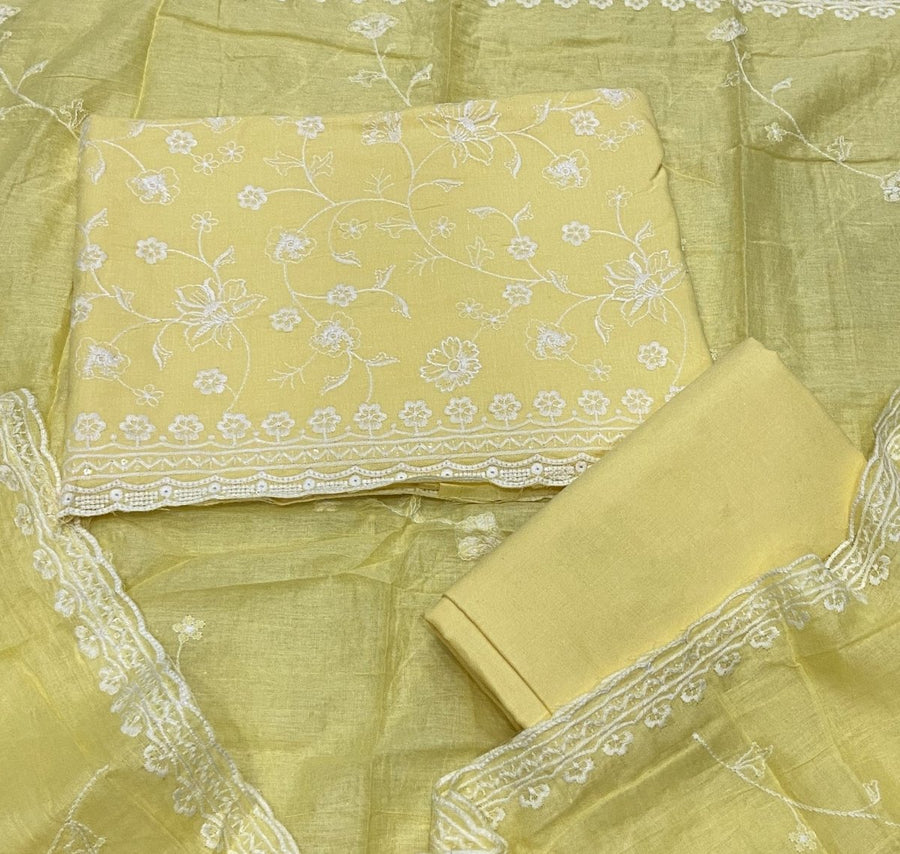 Premium Chikankari Pure Cotton Suit Set - Yanchi