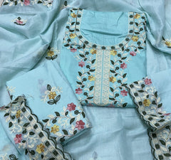 Premium Chikankari Pure Cotton Suit Set - Yanchi