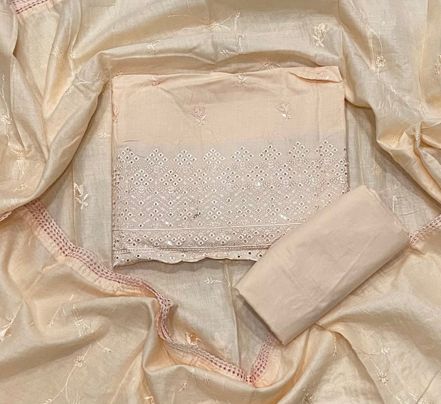 Premium Chikankari Pure Cotton Suit Set - Yanchi