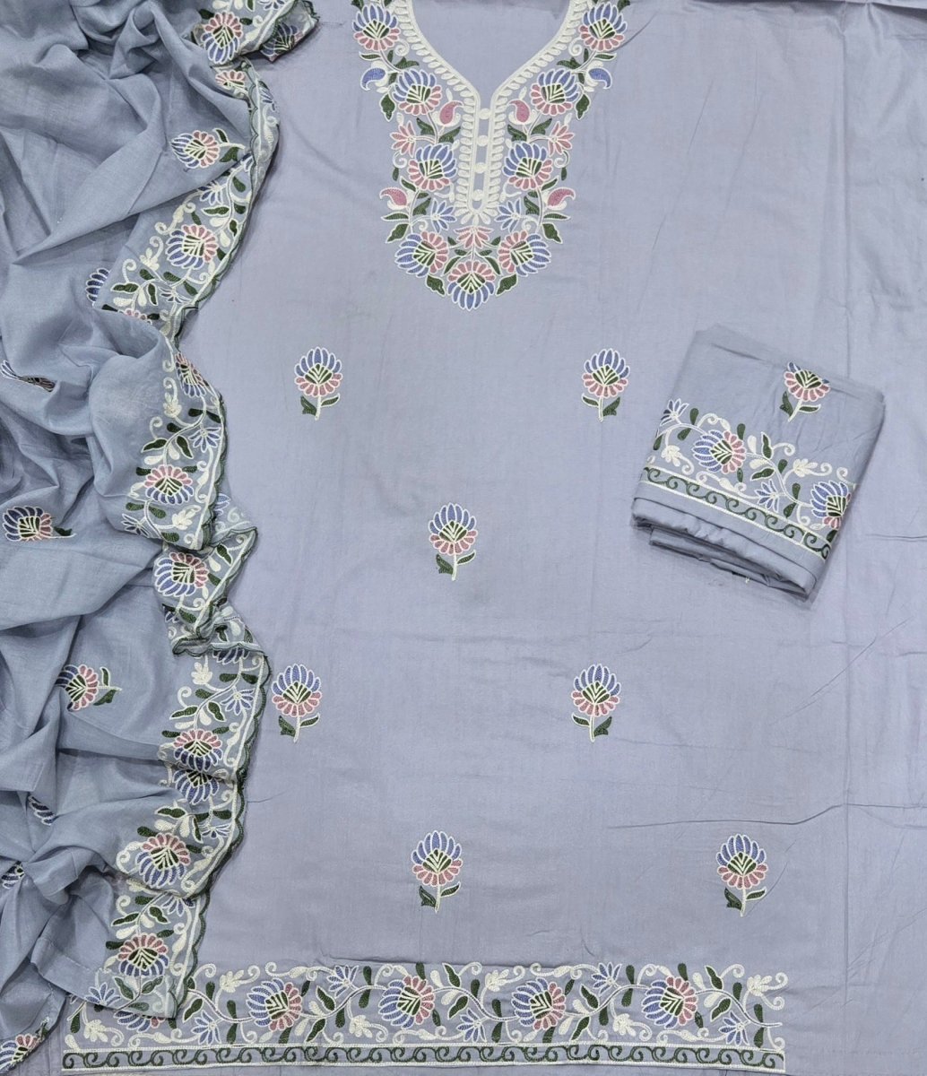 Premium Chikankari Pure Cotton Suit Set - Yanchi