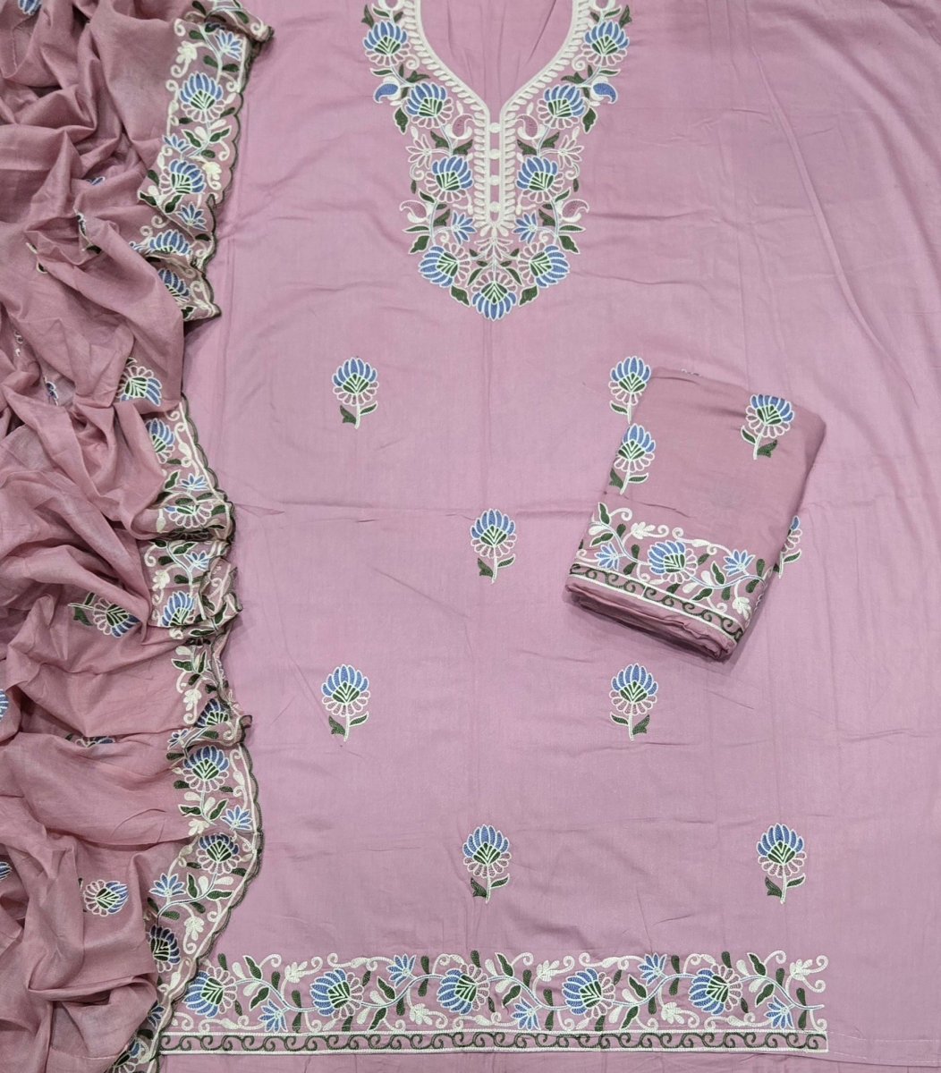 Premium Chikankari Pure Cotton Suit Set - Yanchi