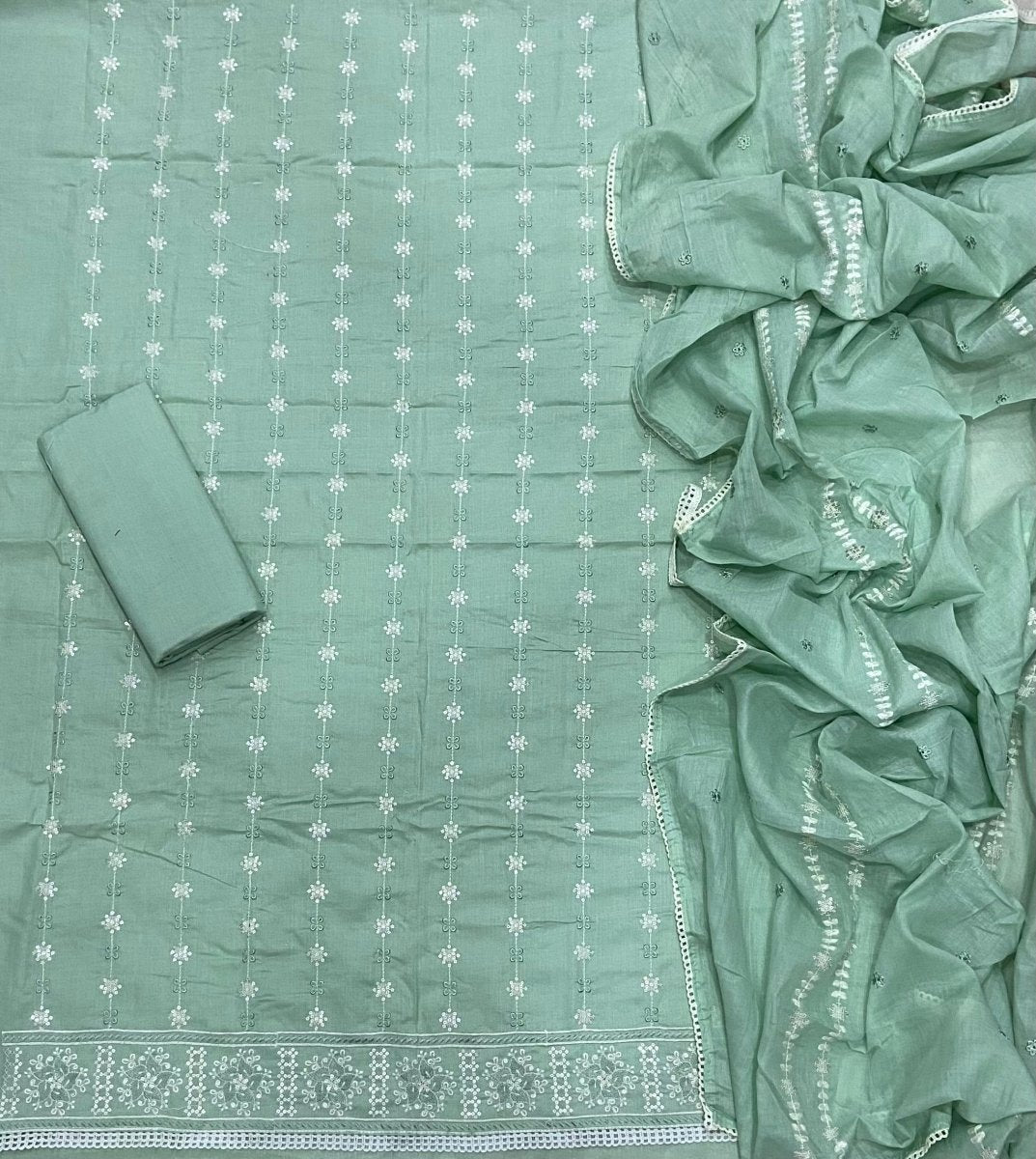 Premium Chikankari Pure Cotton Suit Set - Yanchi