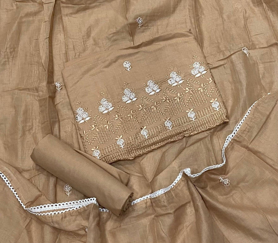 Premium Chikankari Pure Cotton Suit Set - Yanchi