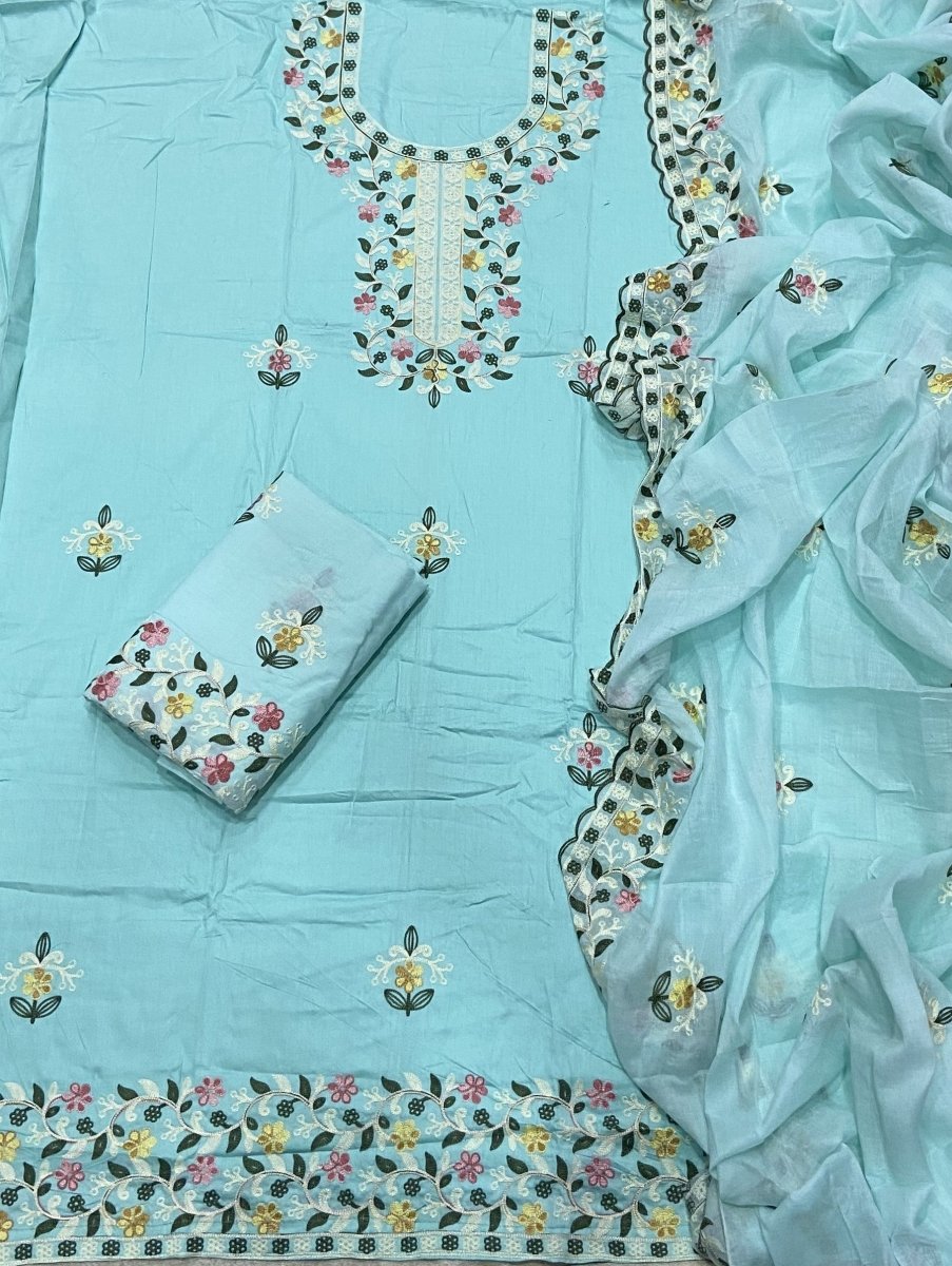 Premium Chikankari Pure Cotton Suit Set - Yanchi
