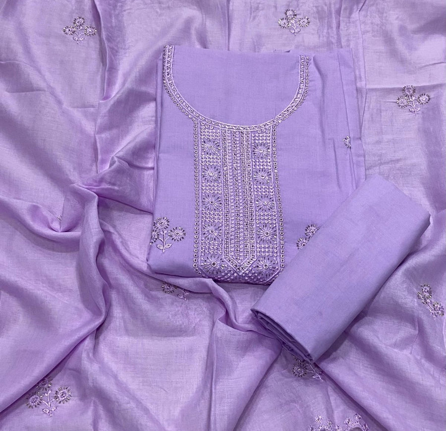 Premium Chikankari Pure Cotton Suit Set - Yanchi