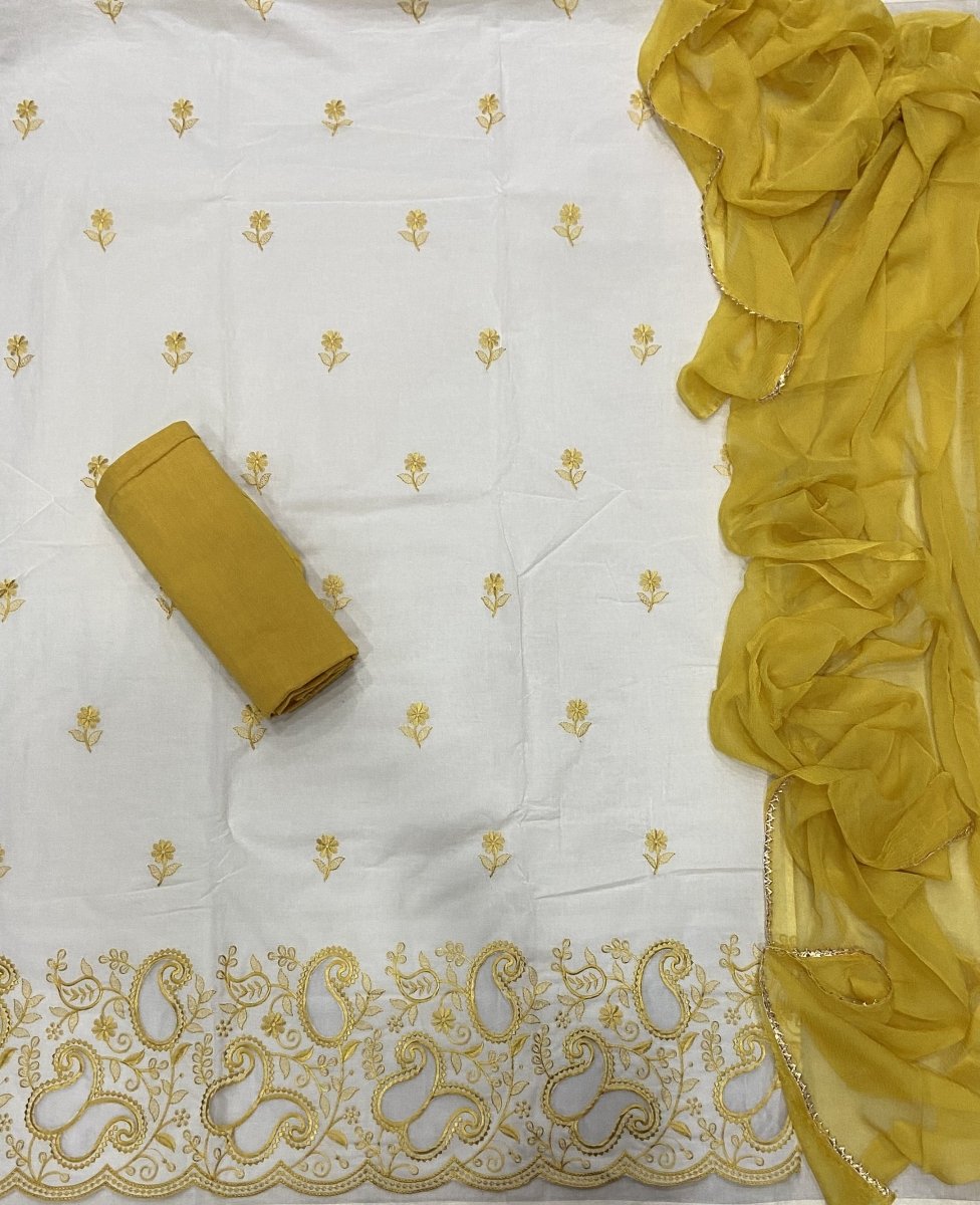 Premium Chikankari Pure Cotton Suit Set - Yanchi