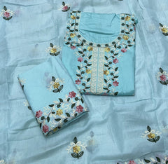 Premium Chikankari Pure Cotton Suit Set - Yanchi