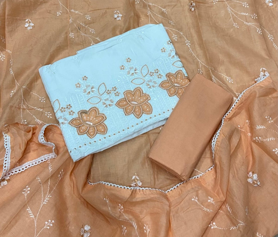 Premium Chikankari Pure Cotton Suit Set - Yanchi