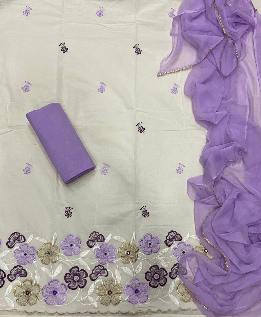 Premium Chikankari Pure Cotton Suit Set - Yanchi